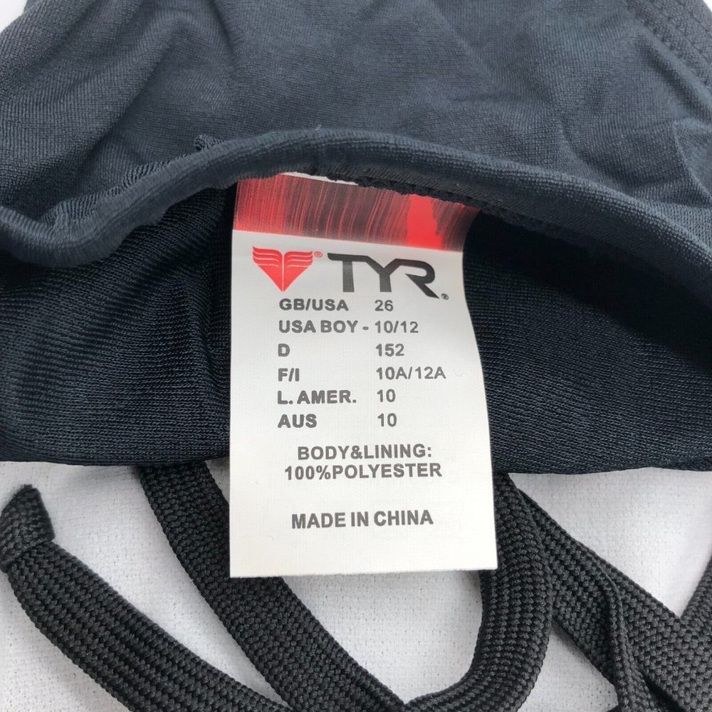 TYR Boys Swimwear Racer Bottoms Briefs Drawstring Blue Black 26 US 10/12 - Picture 3 of 7